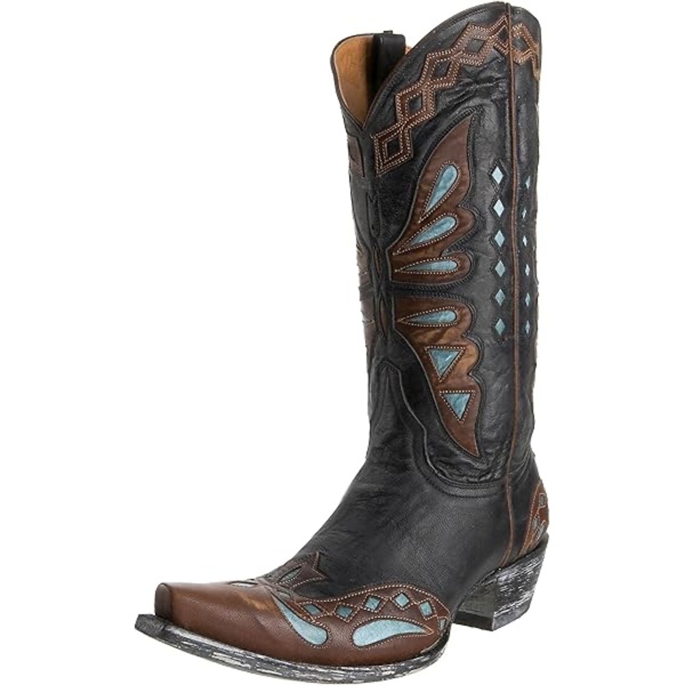 Old Gringo Monarca Boots Western Cowboy‎ Butterfly Brown Black Turquoise Size 8
